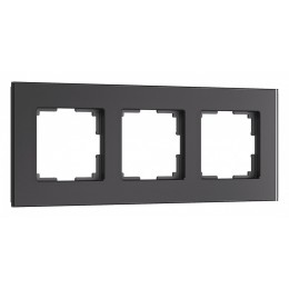 Рамка на 3 поста Werkel Senso черный стекло soft-touch W0033108