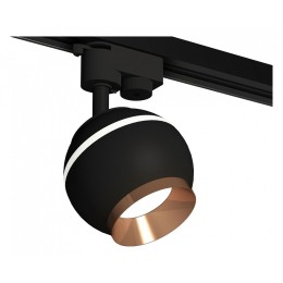 Комплект трекового светильника Ambrella light Track System XT1102006 SBK/PPG черный песок/золото розовое полированное (A2521, C1102, N7035)
