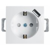 Розетка с заземлением, шторками и USB, без рамки Stekker PST16-9111 39318 от Мир ламп