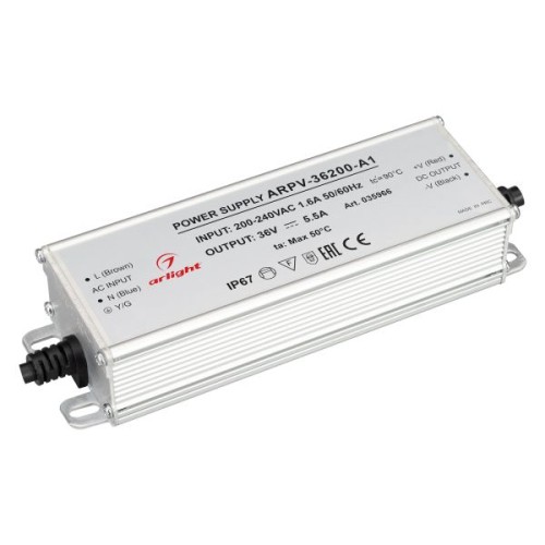 Блок питания Arlight ARPV-36200-A1 36V 200W IP67 5,55A 035966 от Мир ламп