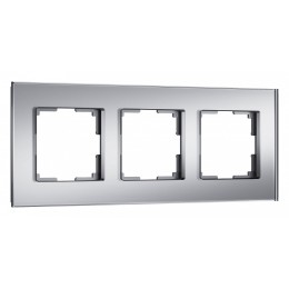Рамка на 3 поста Werkel Senso серебряный стекло soft-touch W0033106