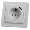Розетка с заземлением, шторками и USB Stekker PST16-9011 39051 от Мир ламп