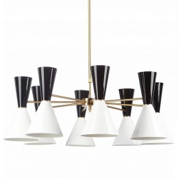 Люстра на штанге Imperiumloft Cairo Chandelier 8 Arm Black And White 144399-22