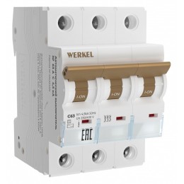 Автоматический выключатель 3P 63 A C 4,5 кА Werkel W903P634