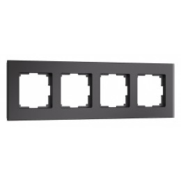 Рамка на 4 поста Werkel Senso черный стекло soft-touch W0043108