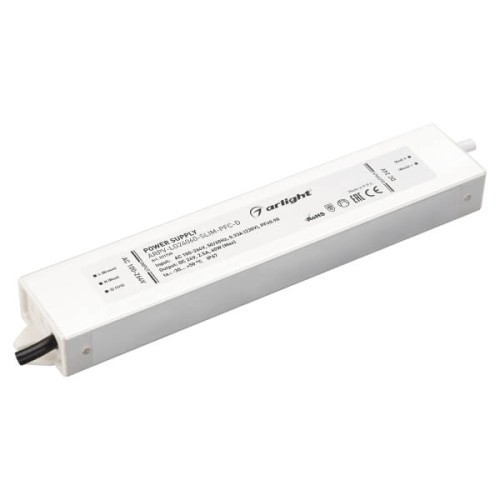 Блок питания Arlight ARPV-LG24060-SLIM-PFC-D (24V, 2.5A, 60W), IP67 031720 от Мир ламп