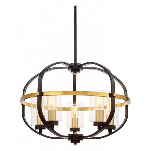 Люстра на штанге LUMINA DECO Monterey LDP 1141-5 BK+MD от Мир ламп