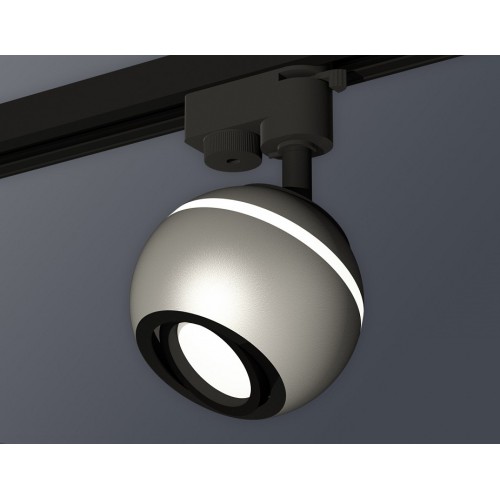 Комплект трекового светильника Ambrella light Track System XT1103001 SSL/PBK серебро песок/черный полированный (A2521, C1103, N7002) от Мир ламп