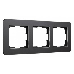 Рамка на 3 поста Werkel Platinum черный алюминий W0032608