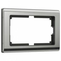 Рамка для двойной розетки Werkel Metallic глянцевый никель W0081602