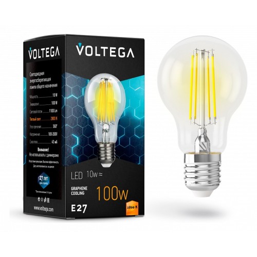 Лампа светодиодная Voltega General Purpose Bulb E27 10Вт 2800K 7102 от Мир ламп