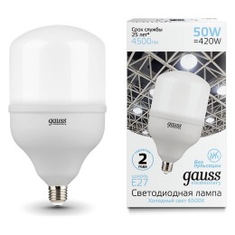 Лампа светодиодная Gauss Elementary LED T140 E27 50Вт 6500K 63235