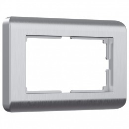 Рамка для двойной розетки серебряный Werkel Stream W0082106