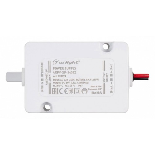 Блок питания Arlight ARPV-SP-24012 24V 12W IP67 0,5A 039673 от Мир ламп
